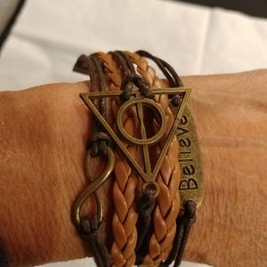 Leather & cord bracelet